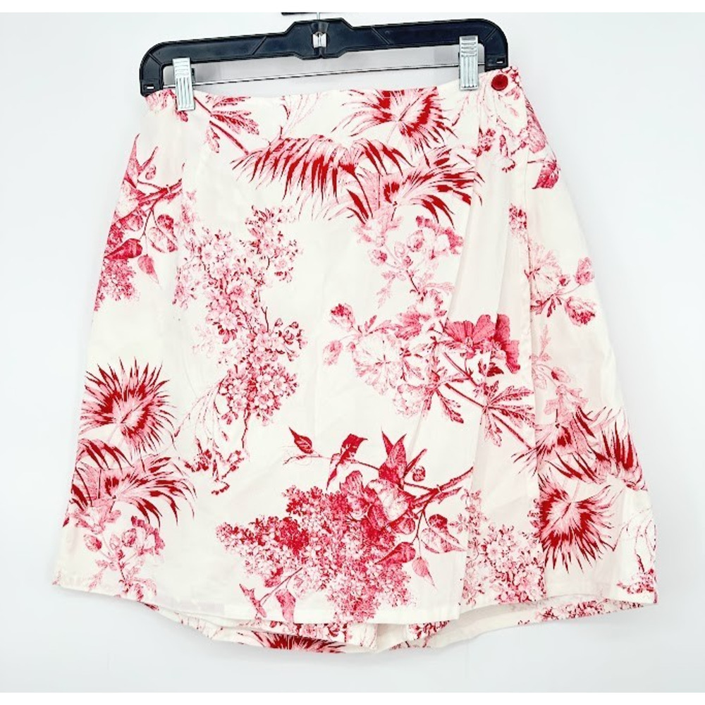 D & Co. Skort Short Faux Wrap Skirt‎ Women Size Large Summer Beach Floral Resort